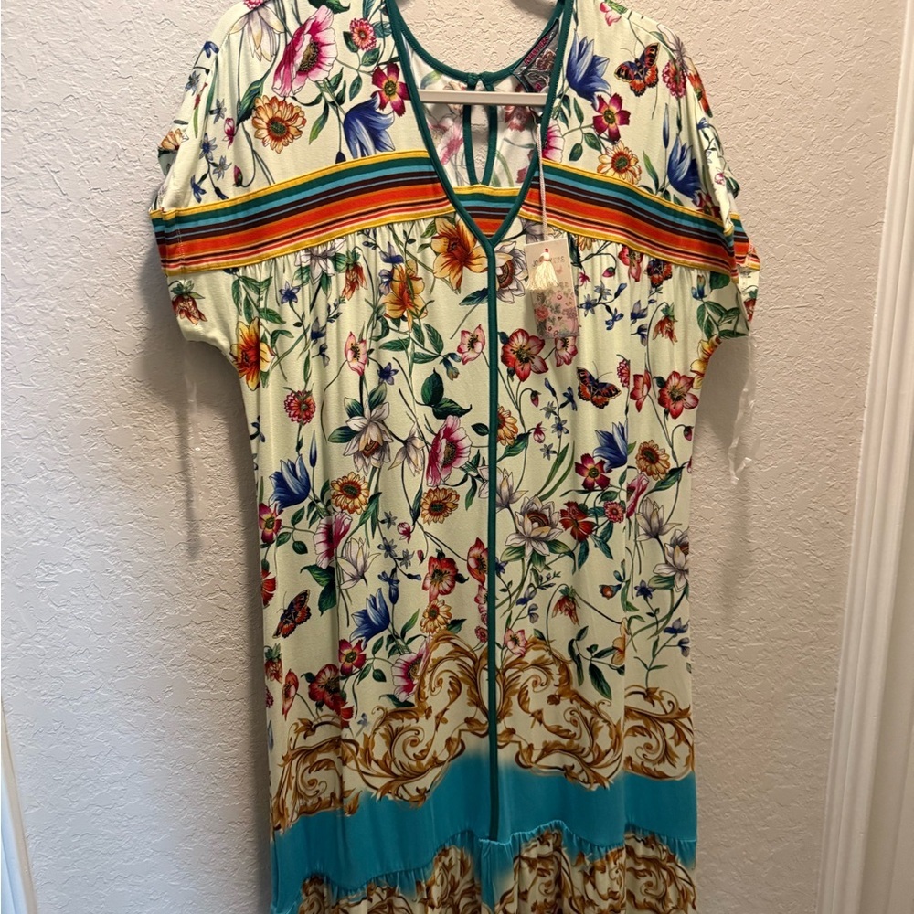 Johnny Was Floral Midi Dress Size L - Picture 3 of 8